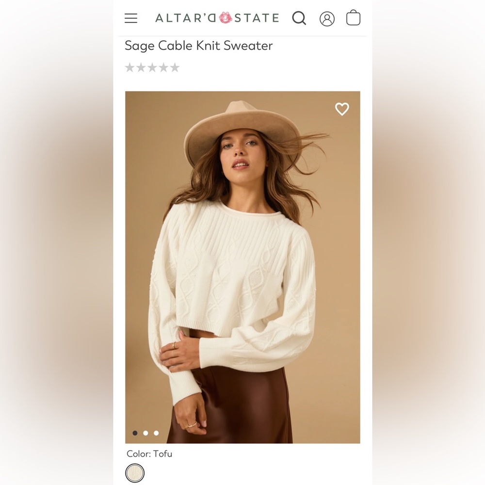 Alter’d State Sage Cable Knit Sweater